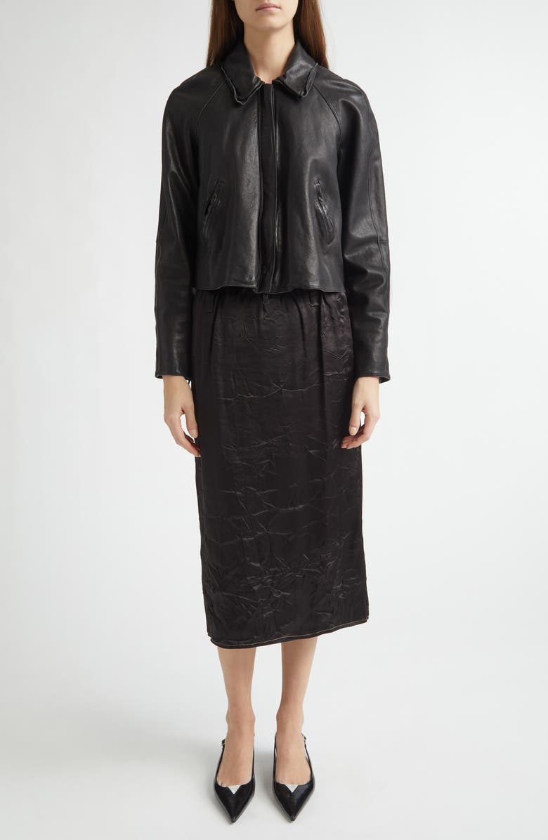 NACKIYÈ Pixie Lambskin Leather Jacket, Alternate, color, Noir