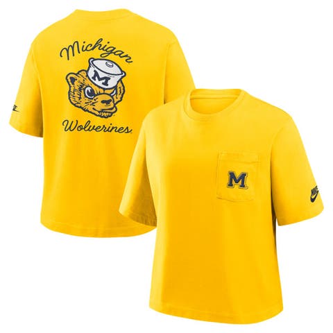 Women's Nike  Maize Michigan Wolverines Legacy Pocket Boxy T-Shirt