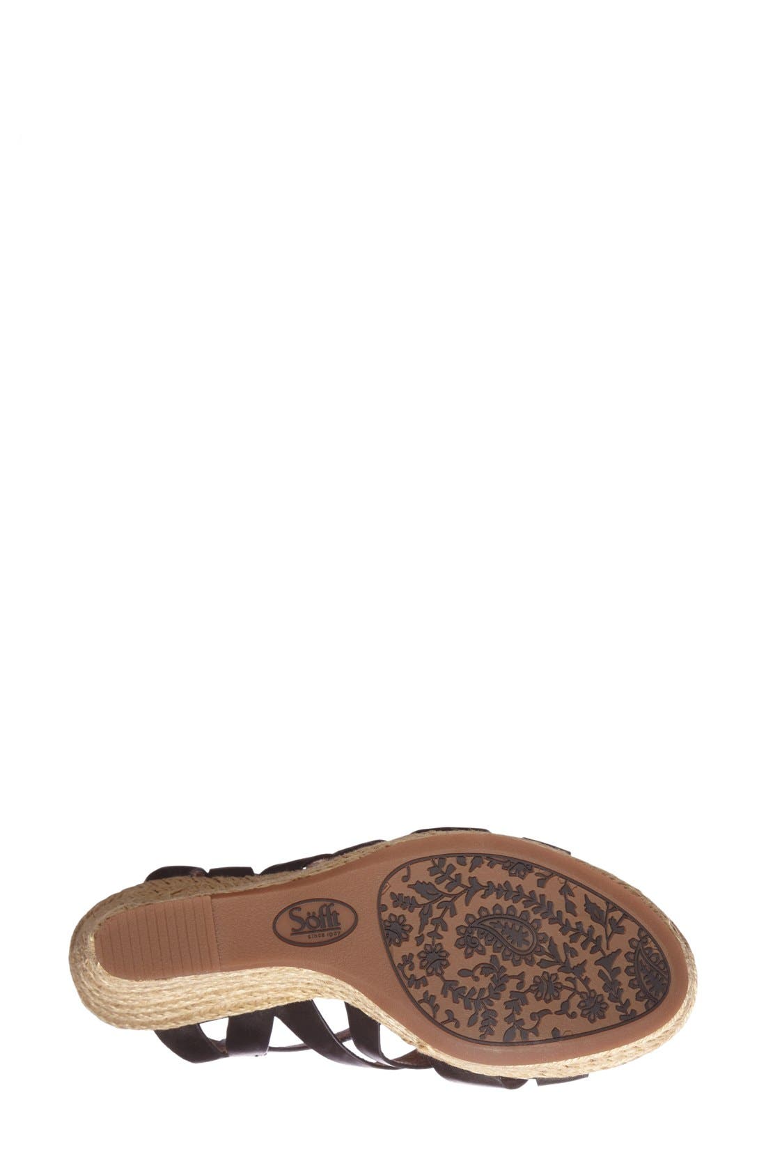 'Pahana' Espadrille Wedge Sandal, Alternate, color, BLACK