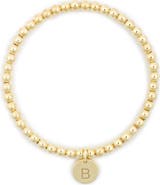 MESHMERISE Initial Charm Ball Stretch Bracelet