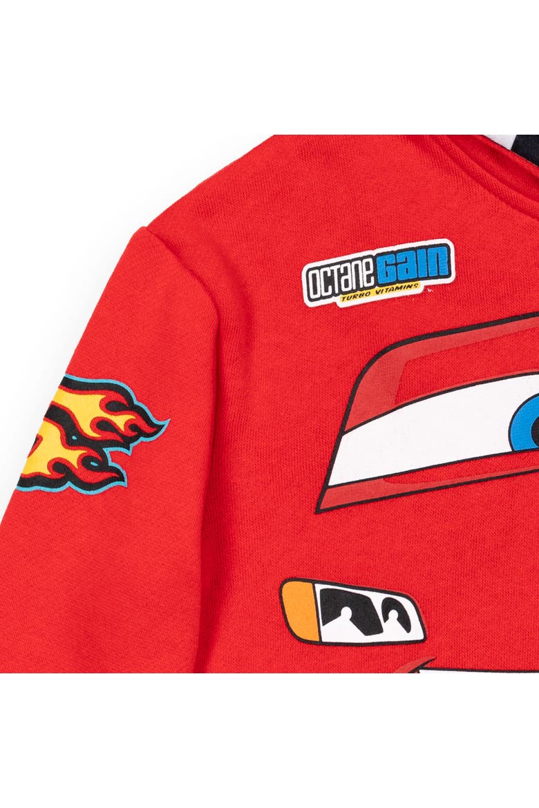 Cars Lightning McQueen Fleece Zip-Up Hoodie, Alternate, color, McQueen Red