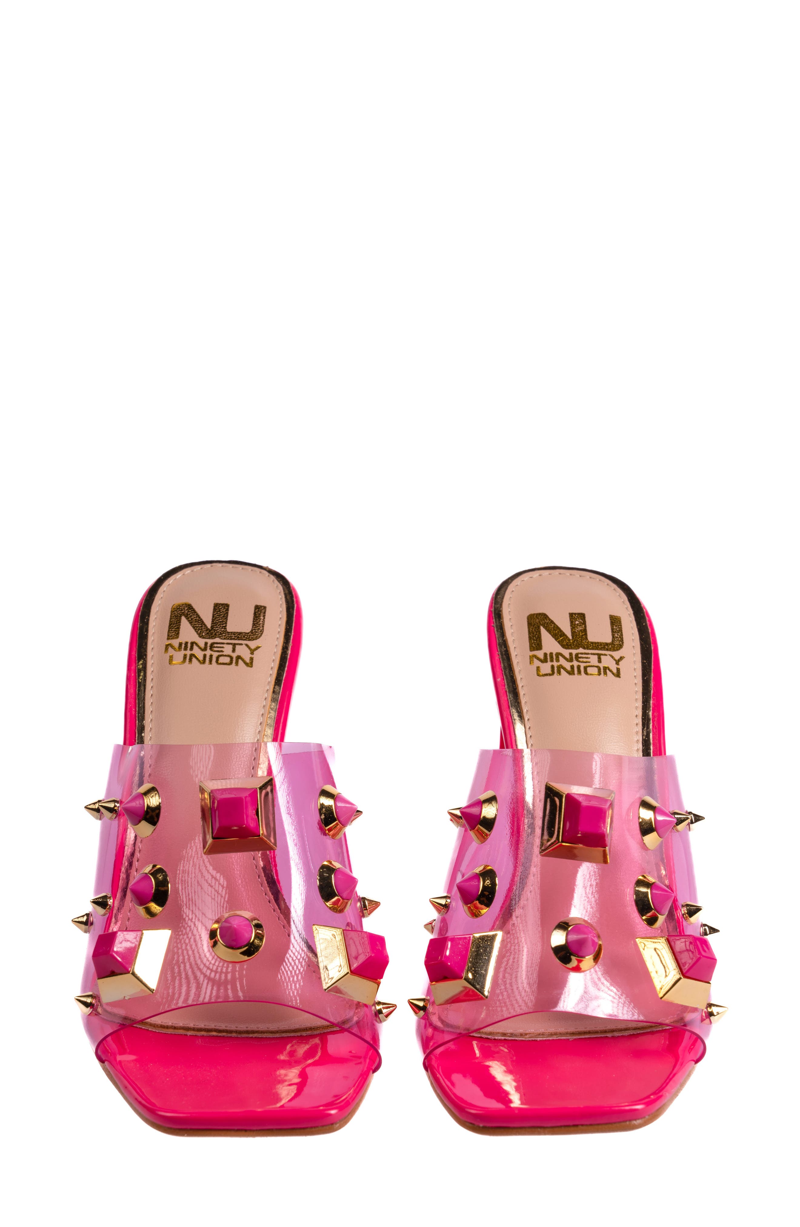 Vegas Studded Slide Sandal, Alternate, color, FUCHSIA