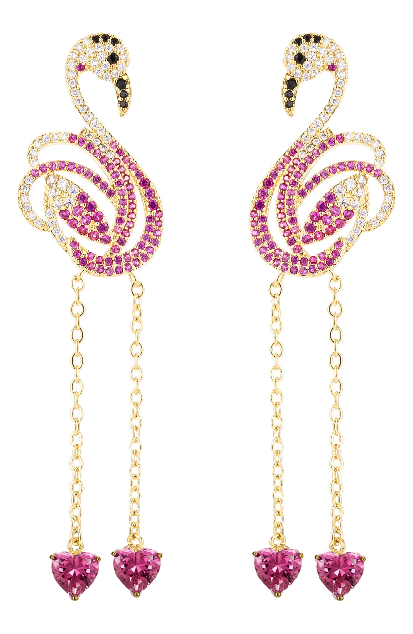 EYE CANDY LOS ANGELES Pink Flamingo Drop Earrings