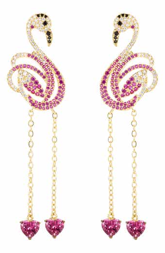 Pink Flamingo Drop Earrings