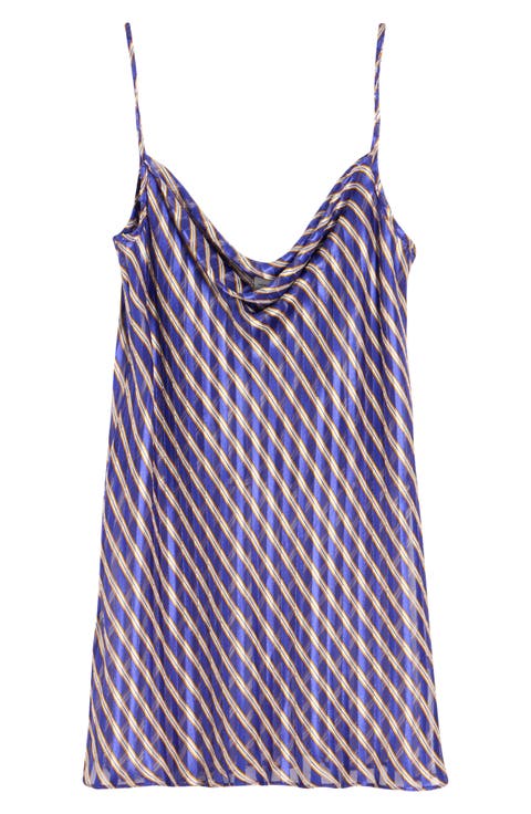 Daira Devoré Diagonal Stripe Slipdress