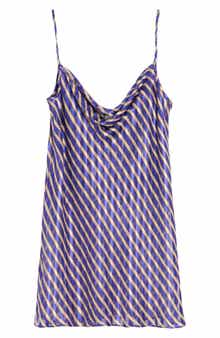 Daira Devoré Diagonal Stripe Slipdress