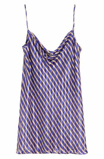 Daira Devoré Diagonal Stripe Slipdress
