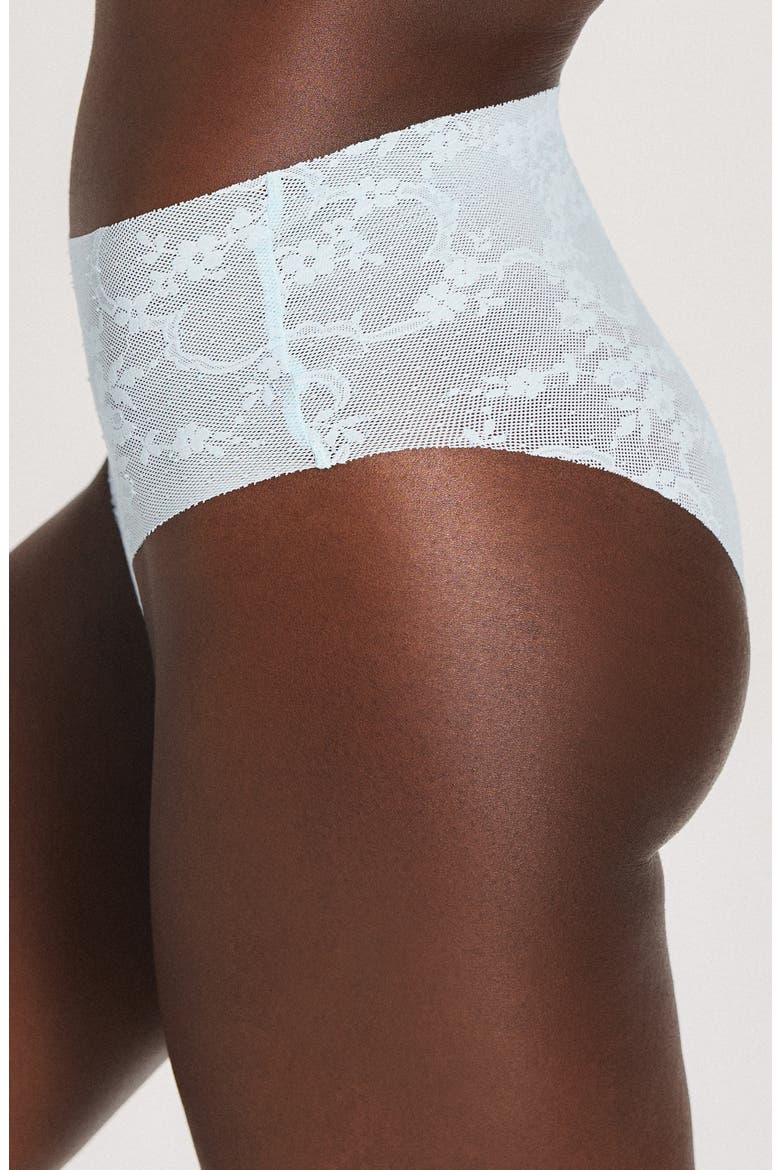 No-Show Lace Hipster Briefs, Alternate, color, WHIPPED CREAM BLUE