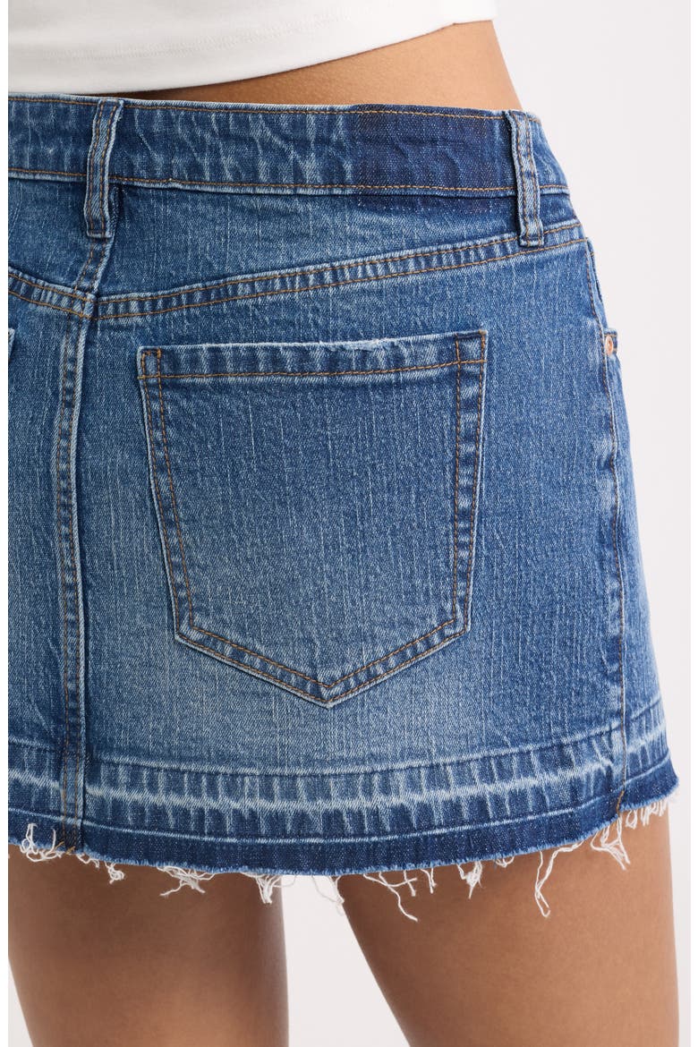 Button Front Denim Miniskirt, Alternate, color, VINTAGE WASH