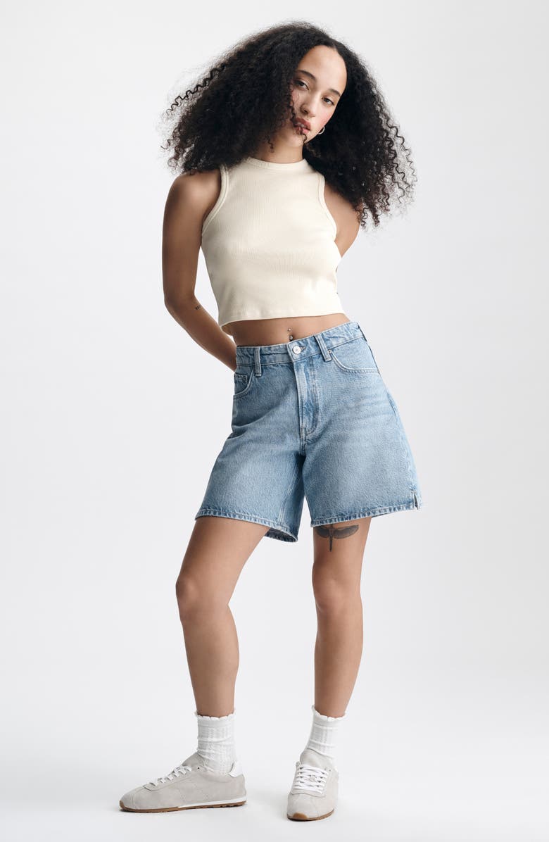 Brooklyn Industries Crop Cotton Rib Tank Top, Alternate, color, Transparent Yellow