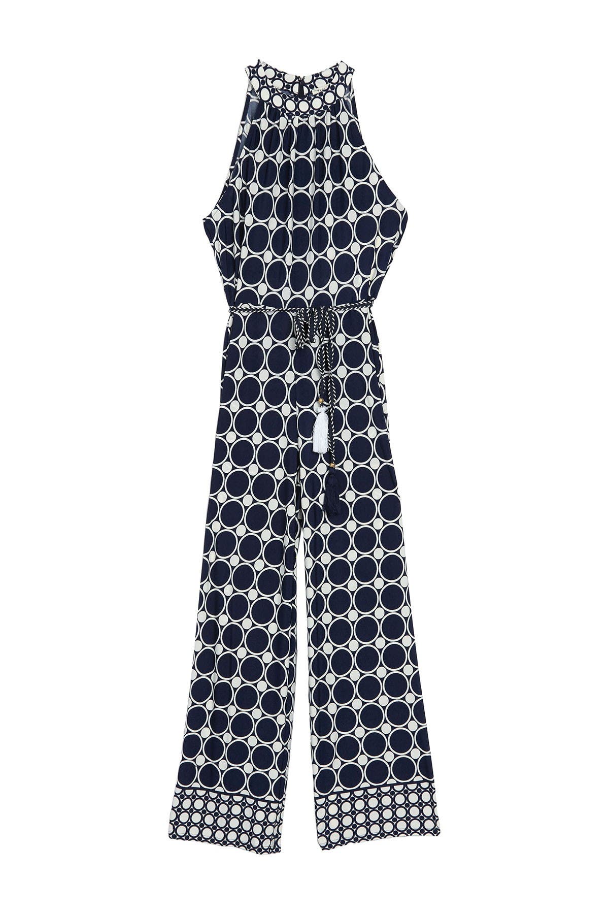 TASH AND SOPHIE Halter Circle Print Jumpsuit (Women) | Nordstromrack