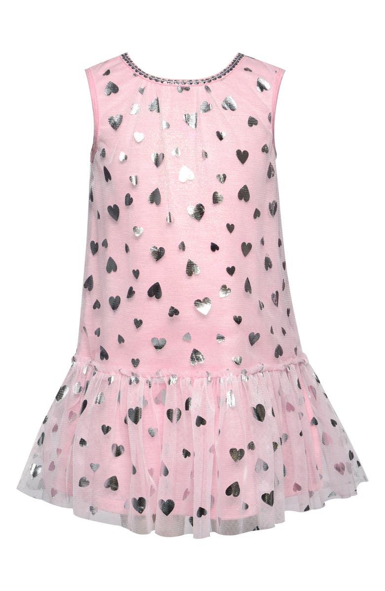 Truly Me Kids' Foil Hearts Tulle Dress, Main, color,