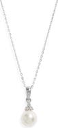 Nordstrom Akoya Pearl & Diamond Pendant Necklace