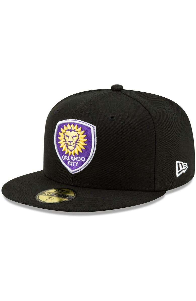 New Era Men's New Era Black Orlando City SC Primary Logo 59FIFTY Fitted Hat, Main, color,