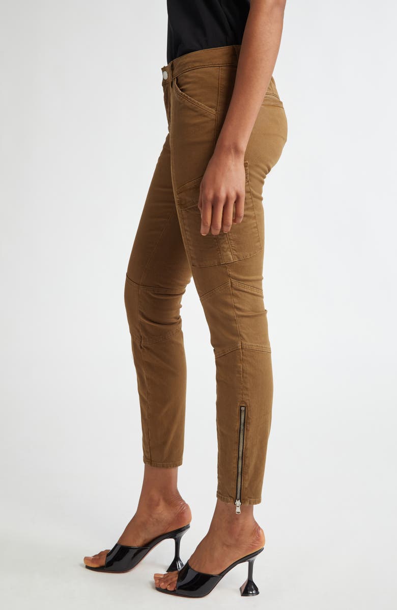 L'AGENCE Patton Skinny Stretch Cotton Cargo Pants, Alternate, color, Brown Olive