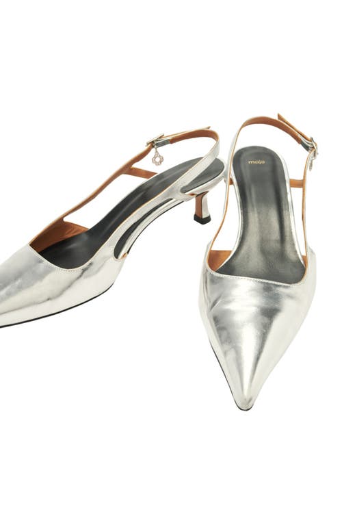 Shop Maje Silver Leather Strappy Heels