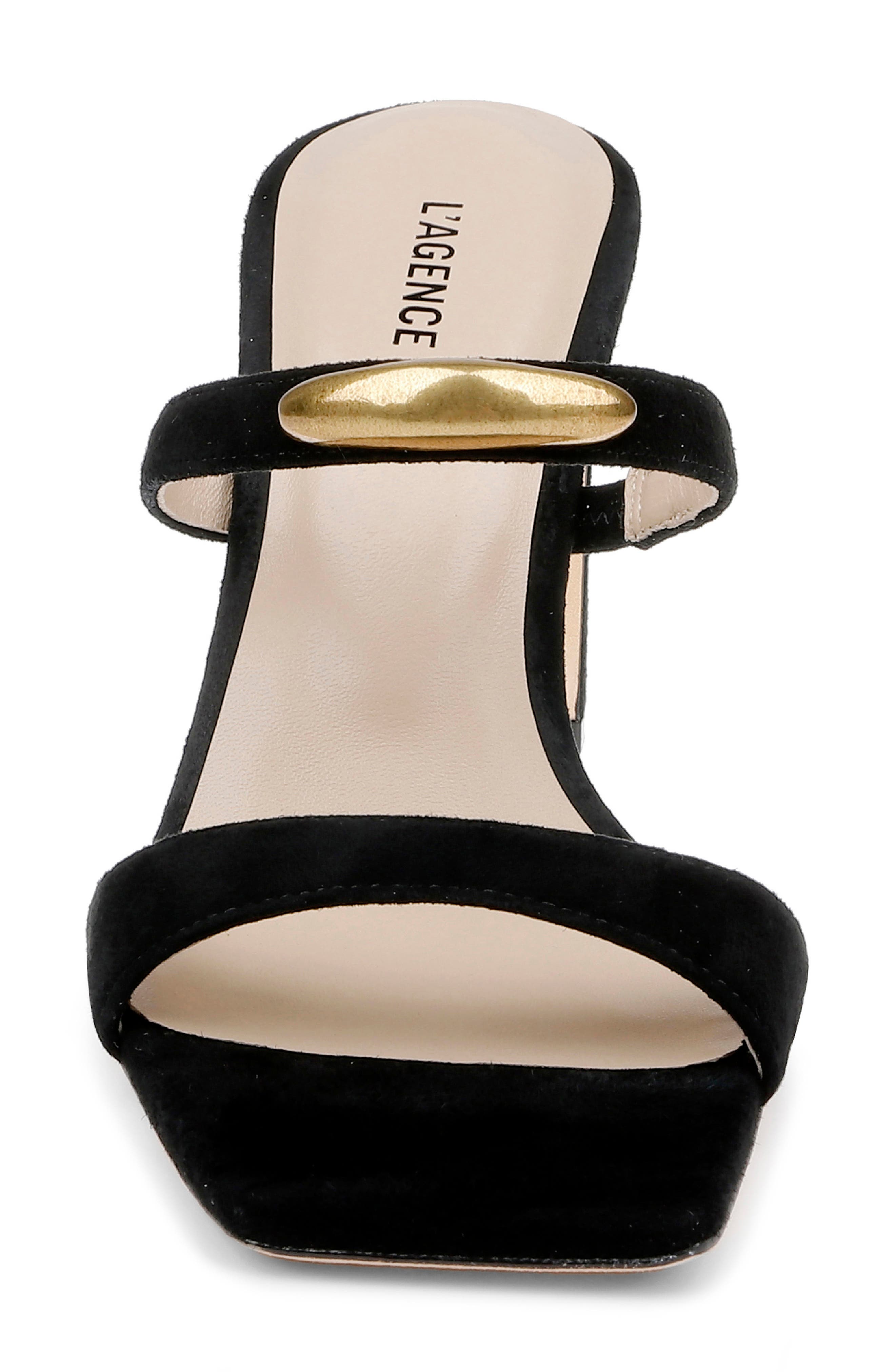L'AGENCE Catriona Block Heel Sandal, Alternate, color, Black Suede