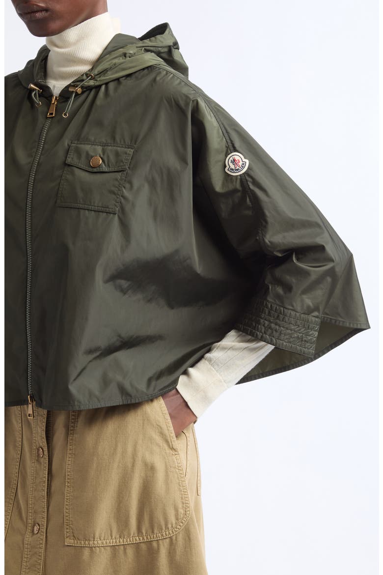 Hooded Nylon Cape, Alternate, color, MILITARY GREEN