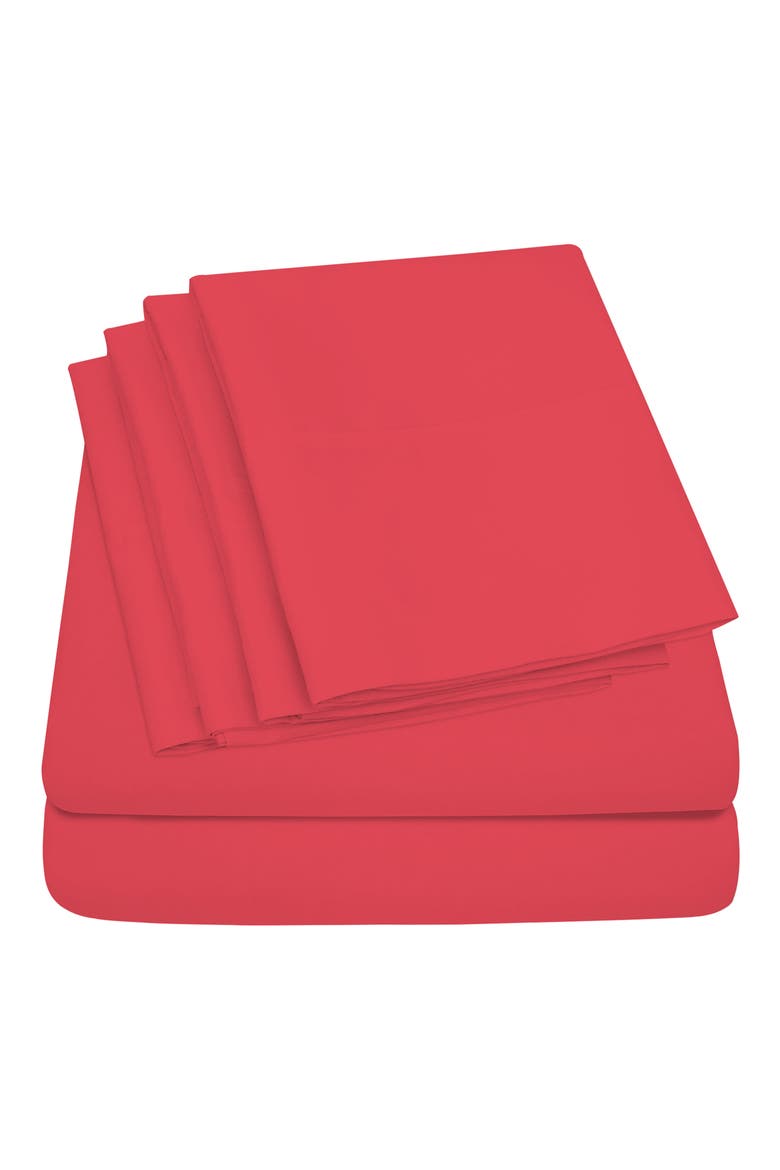 Bright Deep Pocket Microfiber Sheet Set, Main, color, HOT PINK