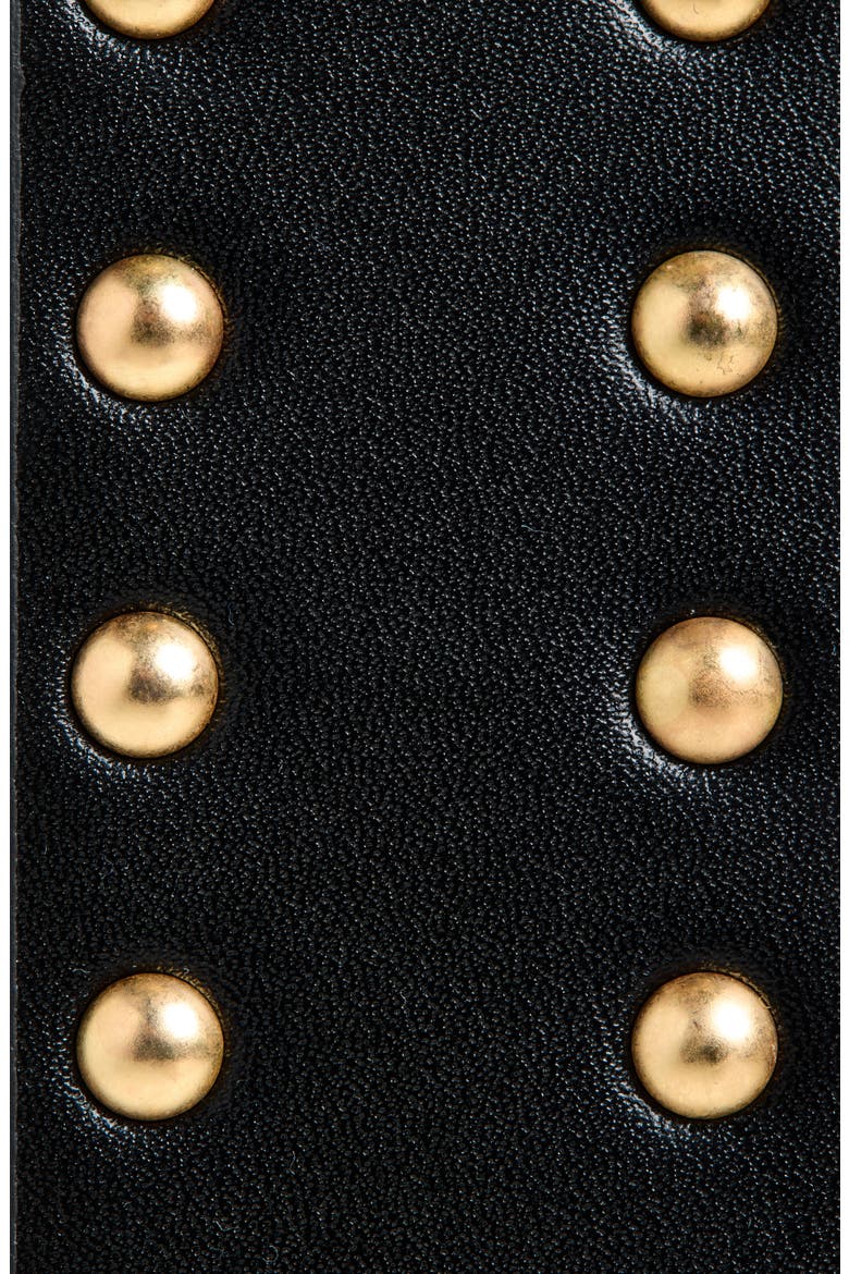 Classic Studded Western Leather Belt, Alternate, color, BLACK001