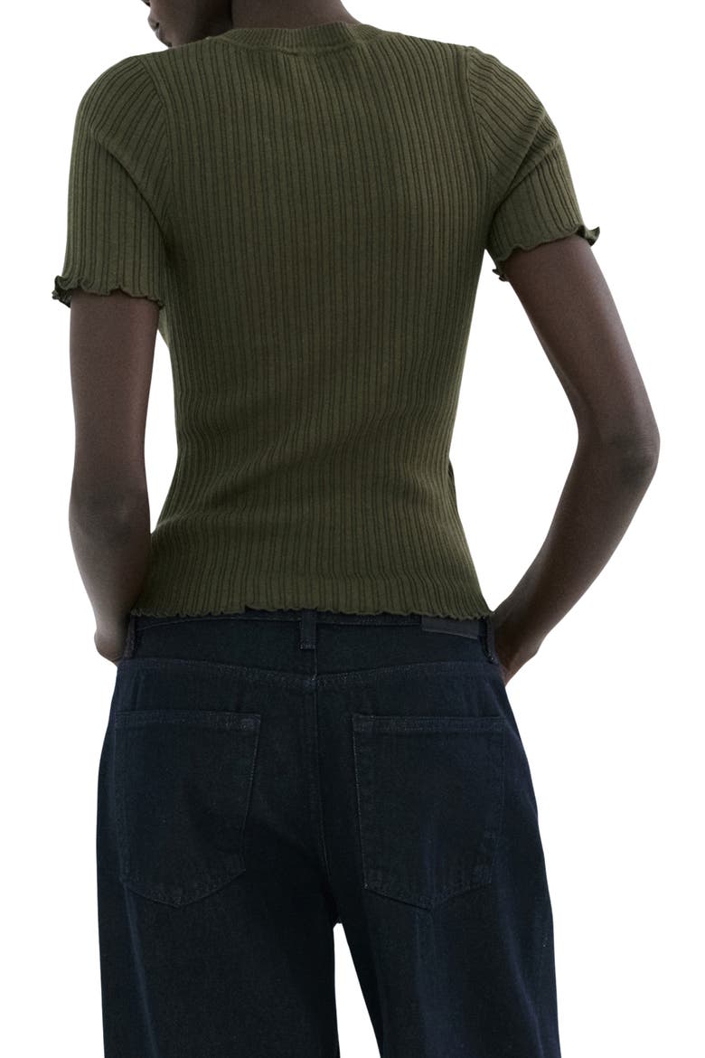 Cotton Blend Rib T-Shirt, Alternate, color, KHAKI GREEN