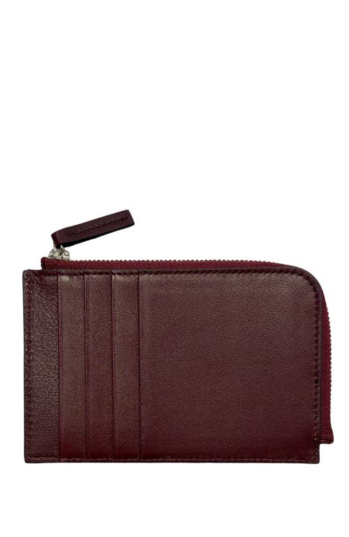 Hyer Goods Upcycled Italian Leather Zip-around Card Wallet In Burgundy