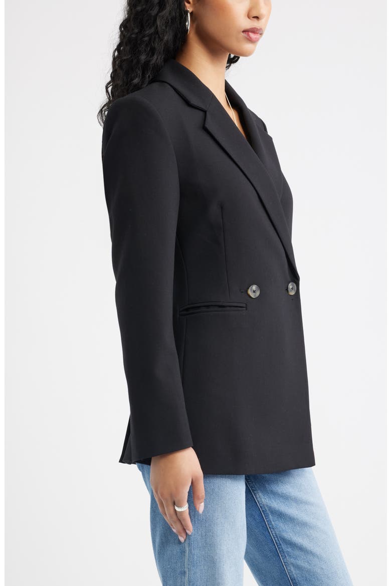 Icon Twill Double Breasted Blazer, Alternate, color, BLACK