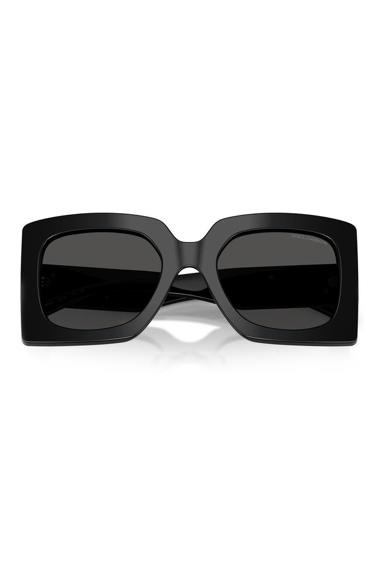 54mm Square Sunglasses, Alternate, color, BLACK / DARK GREY