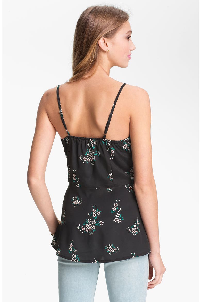Print Peplum Camisole, Alternate, color, BLACK