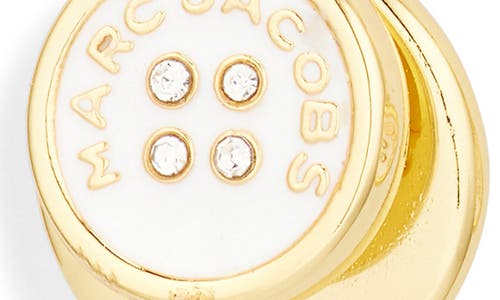Marc Jacobs Button Drop Earrings In Gold/cream