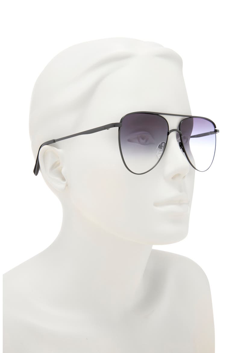The Duke 57mm Aviator Sunglasses, Alternate, color, MATTE BLACK