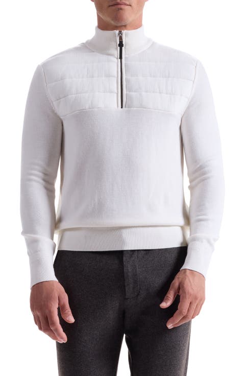Merino Wool Quarter Zip Polo Sweater