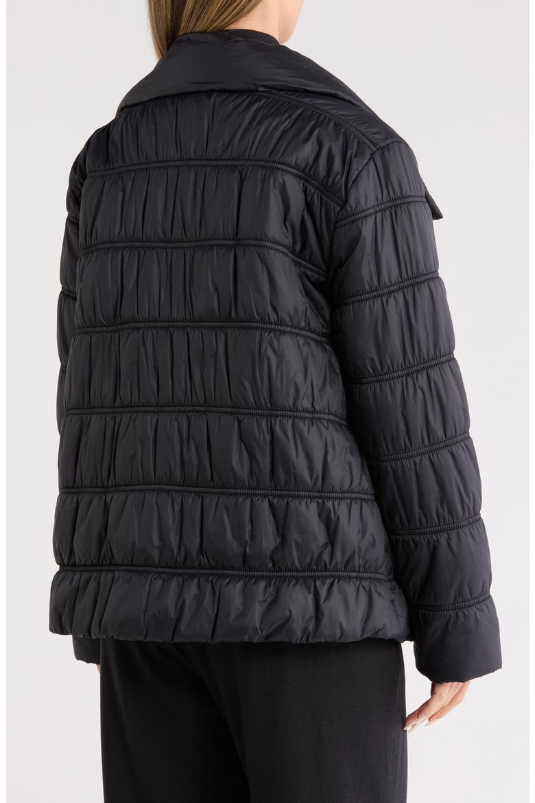 High Collar Puffer Coat, Alternate, color, BLACK