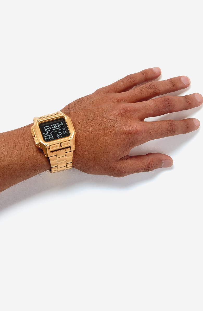 Nixon Regulus Digital Bracelet Watch, 46mm, Alternate, color, Gold/ Black/ Gold