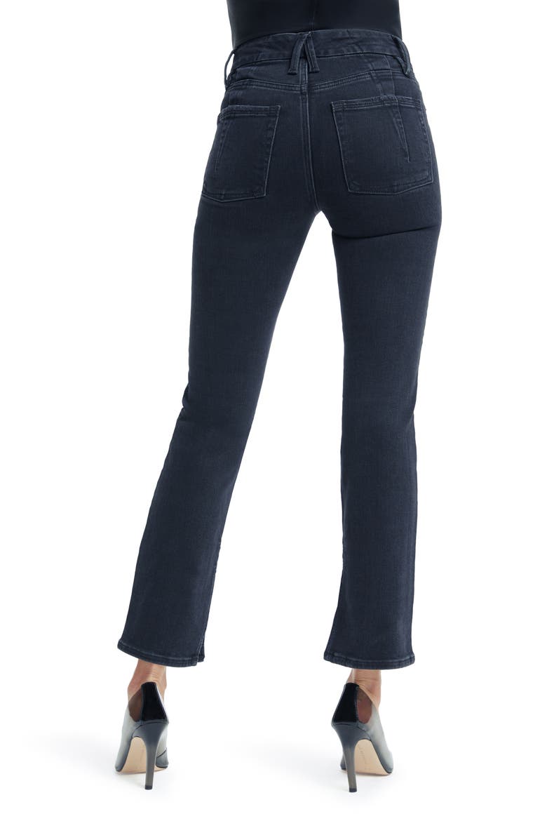 Good Legs Darted High Waist Straight Leg Jeans, Alternate, color, BLACK302