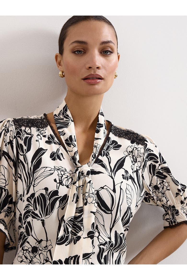 Aisra Lace Blouse, Alternate, color, Black/Ivory