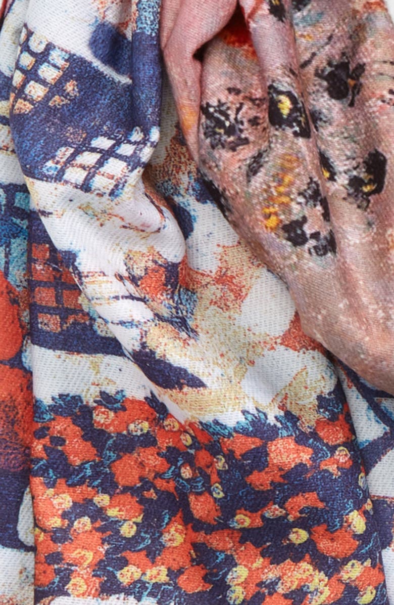 NATASHA Tasha Abstract Cotton & Cashmere Scarf, Alternate, color,