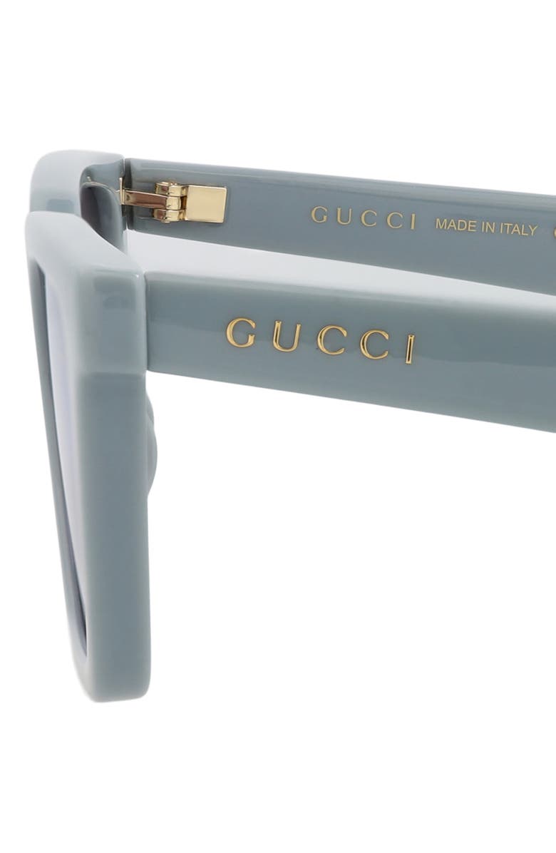 Gucci Core 55mm Rectangular Sunglasses, Alternate, color, Light Blue Light Blue Violet