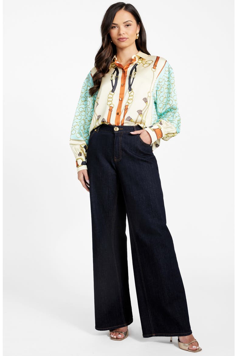 Amanda Print Satin Shirt, Alternate, color, MULTI-COLOR PATTERN