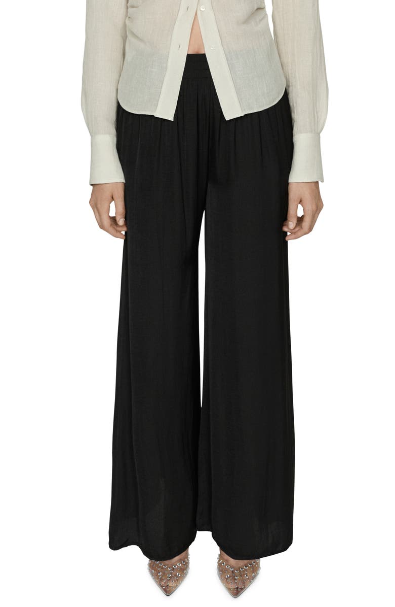 MANGO Pleated Wide Leg Pull-On Pants, Main, color,