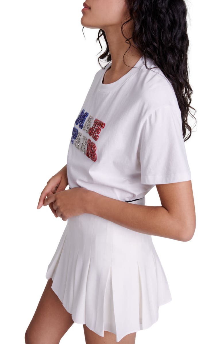 maje Short pleated skirt, Alternate, color, 