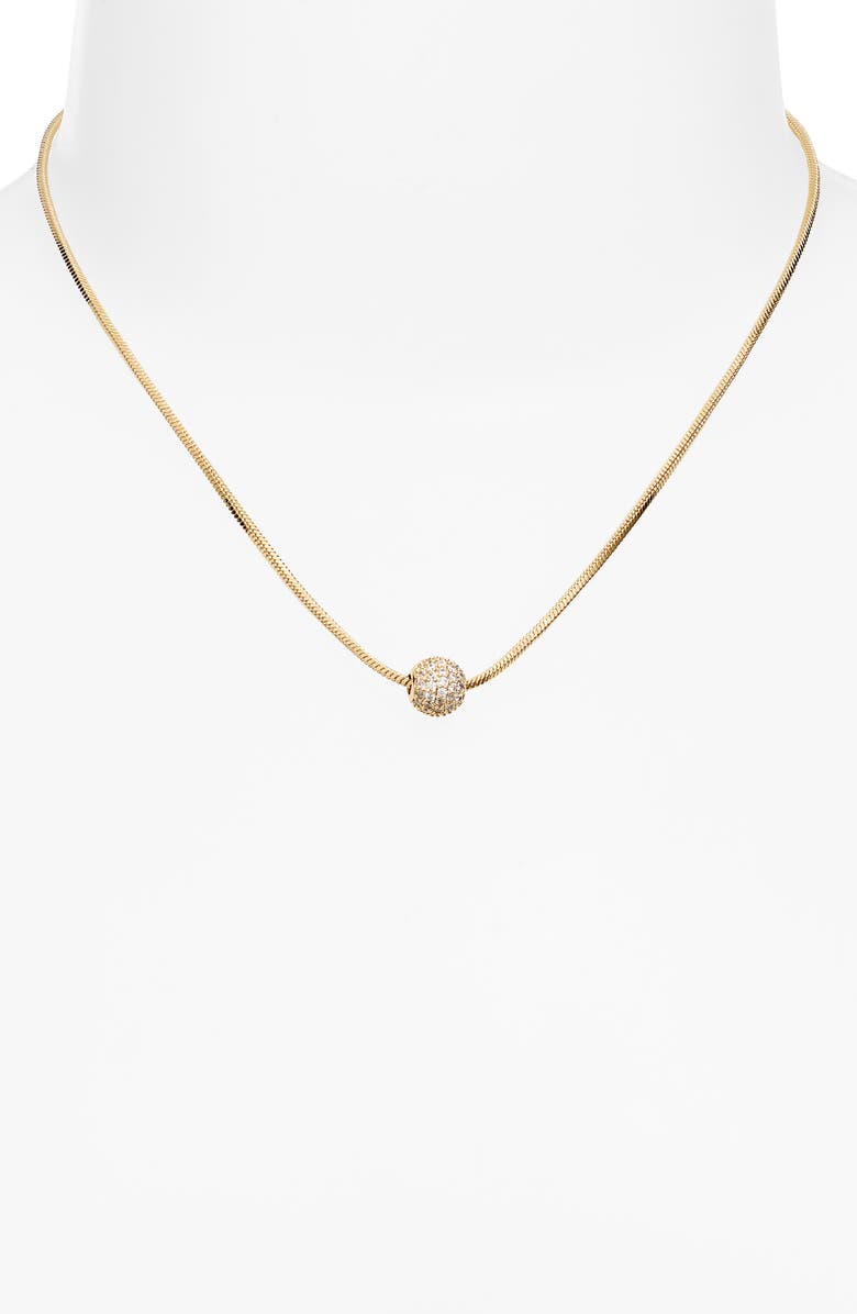 Nordstrom Demi Fine Pavé Orb Pendant Necklace, Alternate, color,