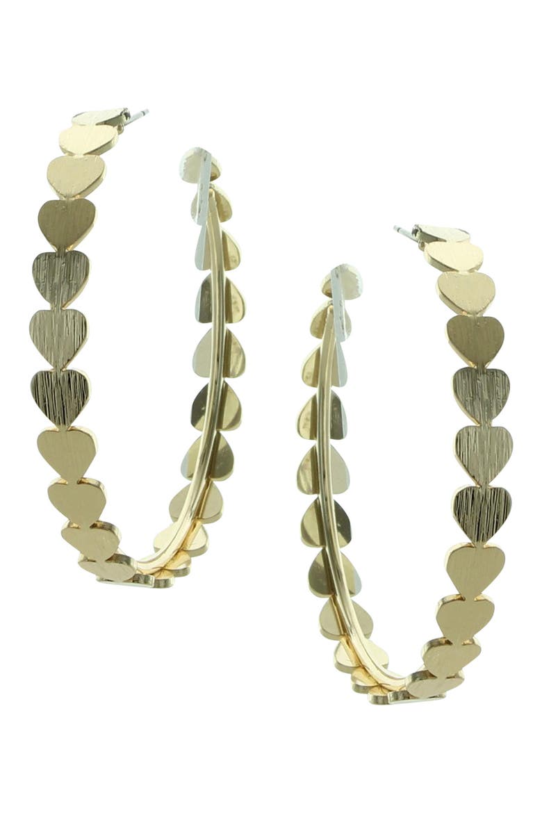 Cammie Heart Hoop Earrings, Main, color, GOLD