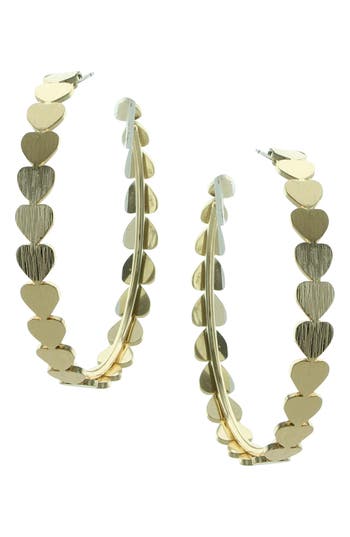 Olivia Welles Cammie Heart Hoop Earrings