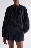 Isabel Marant Cubraly Ruffle Cotton Button-Up Shirt