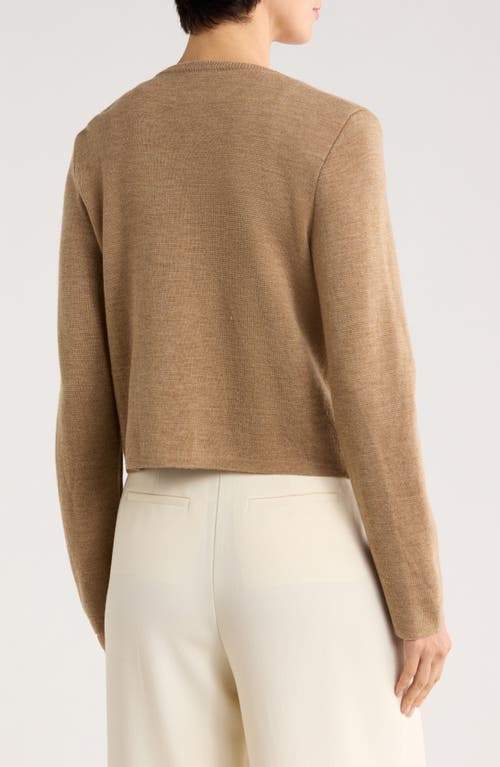 Bruno Magli Merino Wool Crop Cardigan In Burgundy