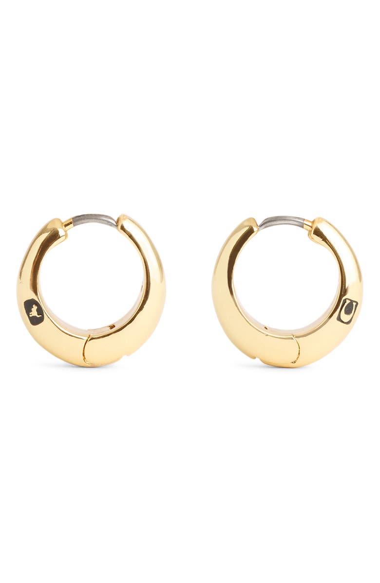 COACH Hallmark Tubular Hoop Earrings, Alternate, color, Gold