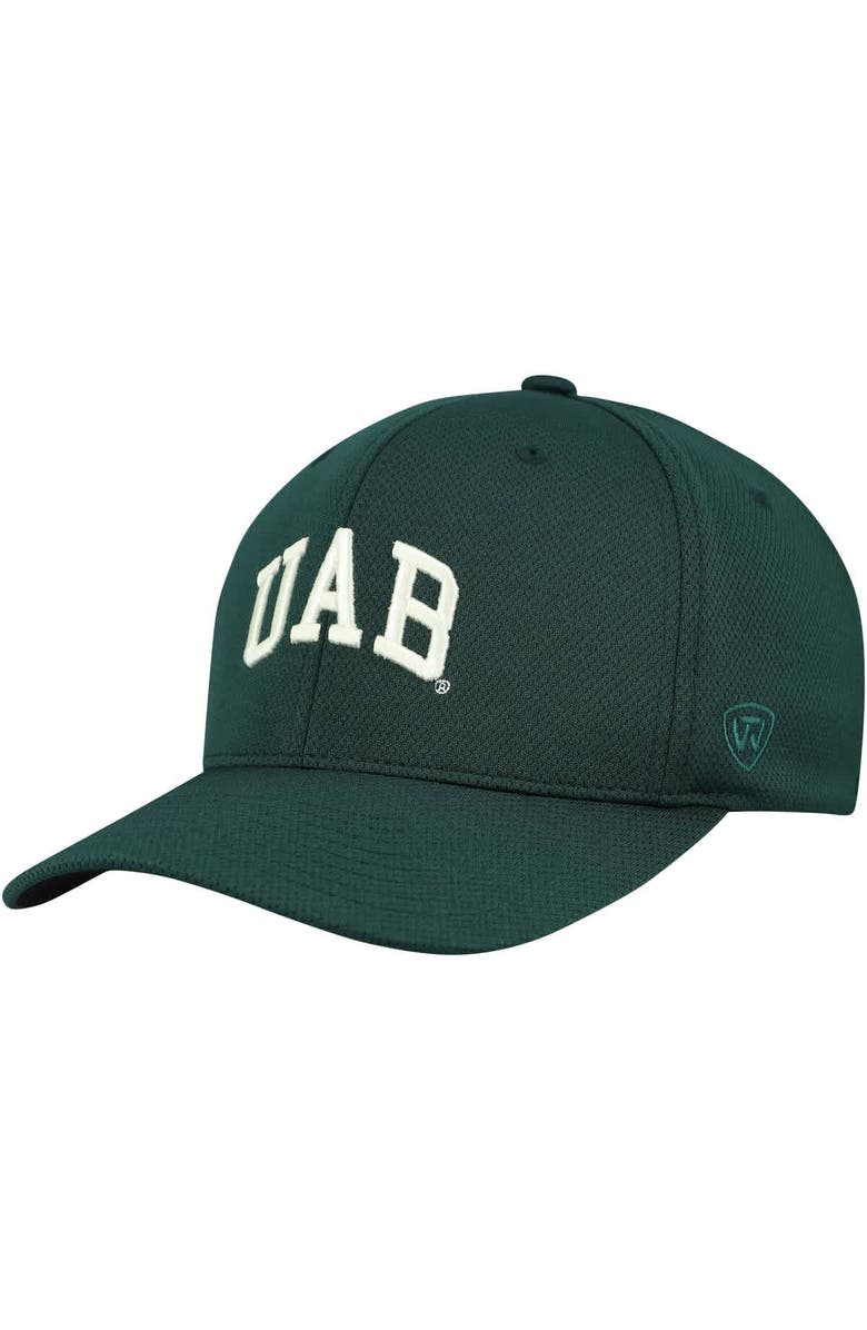 TOP OF THE WORLD Men's Top of the World  Green UAB Blazers Reflex Hybrid Tech Flex Hat, Alternate, color, 