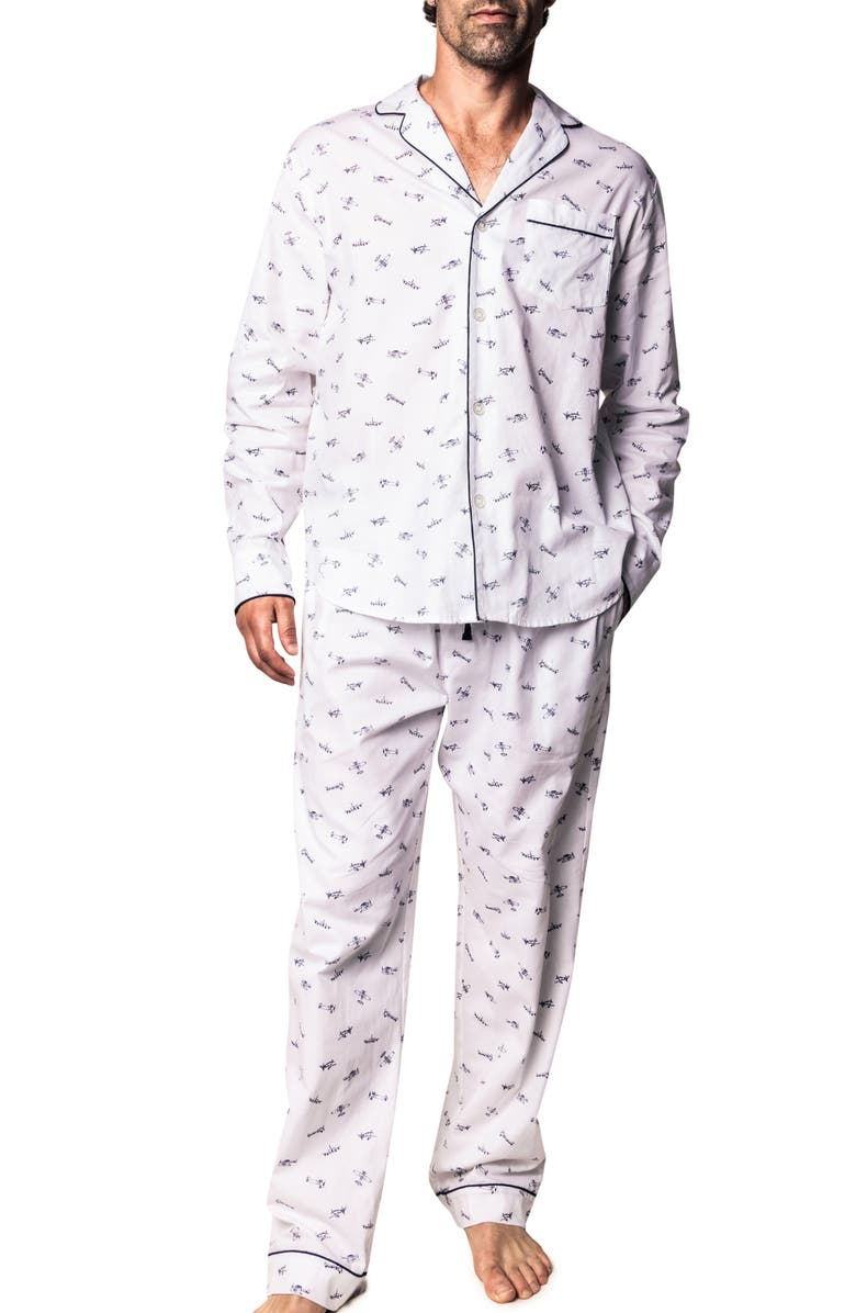 Petite Plume Par Avion Woven Cotton Pajamas, Main, color,