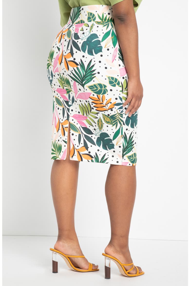 Print Pencil Skirt, Alternate, color, BOTANIC BLISS
